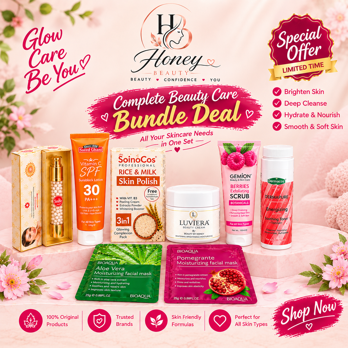 Complete Beauty Care Bundle – 7-in-1 Skincare Set